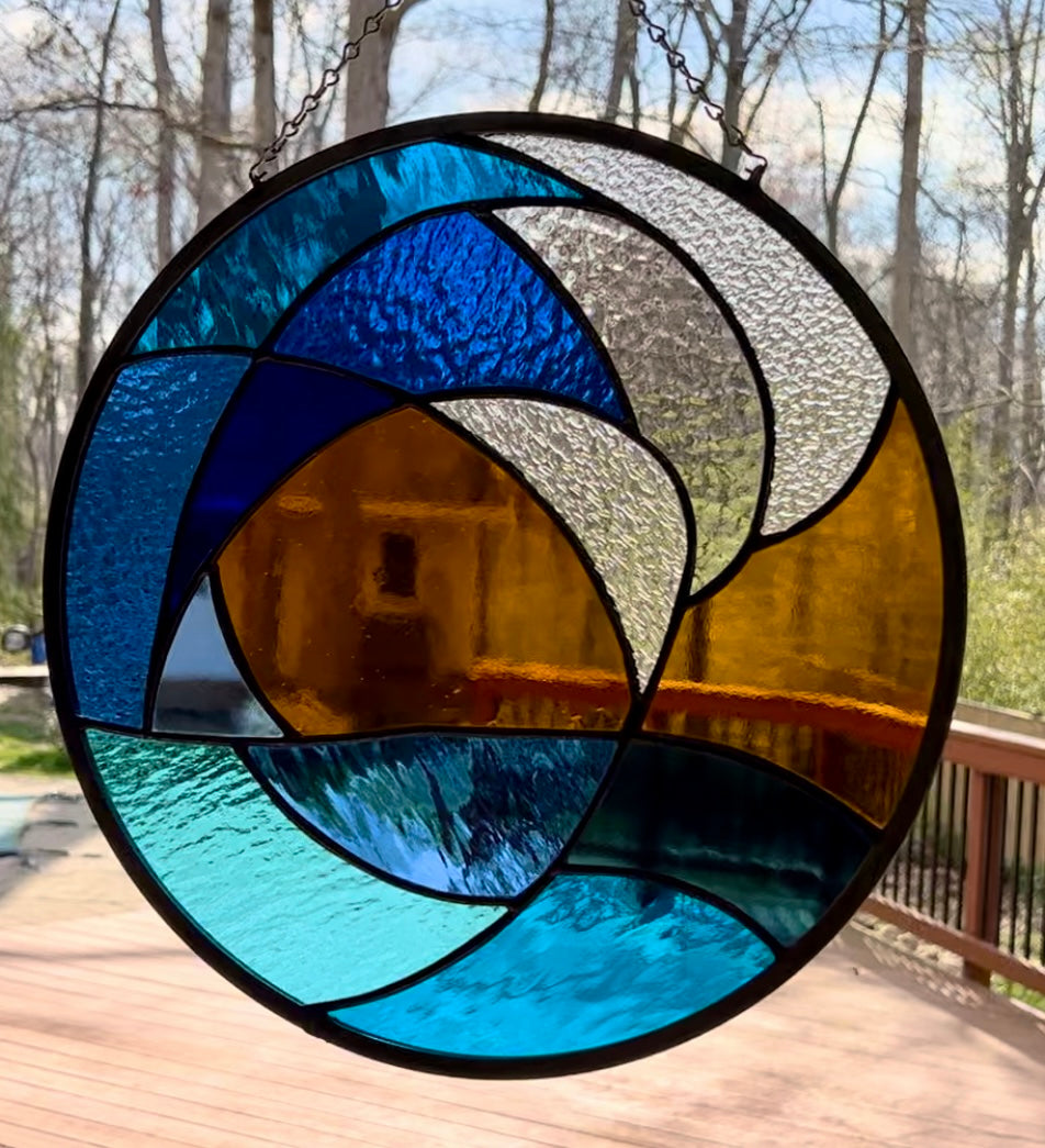 Azure Stained Glass Piece