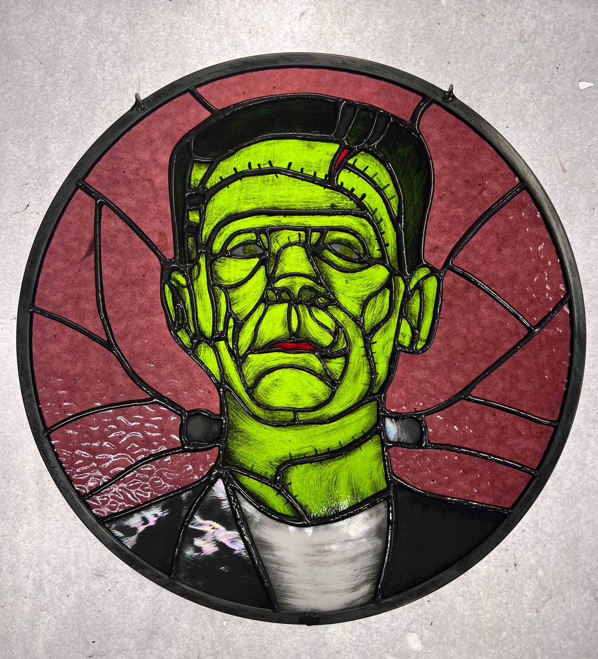 Frankenstein Stained Glass-Round