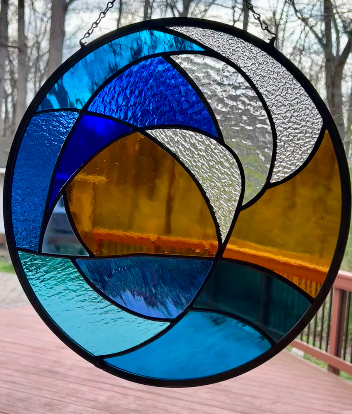 Azure Stained Glass Piece