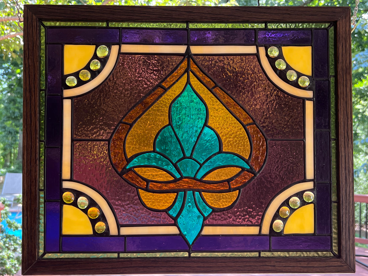 Fleur-de-lis Decorative Stained Glass