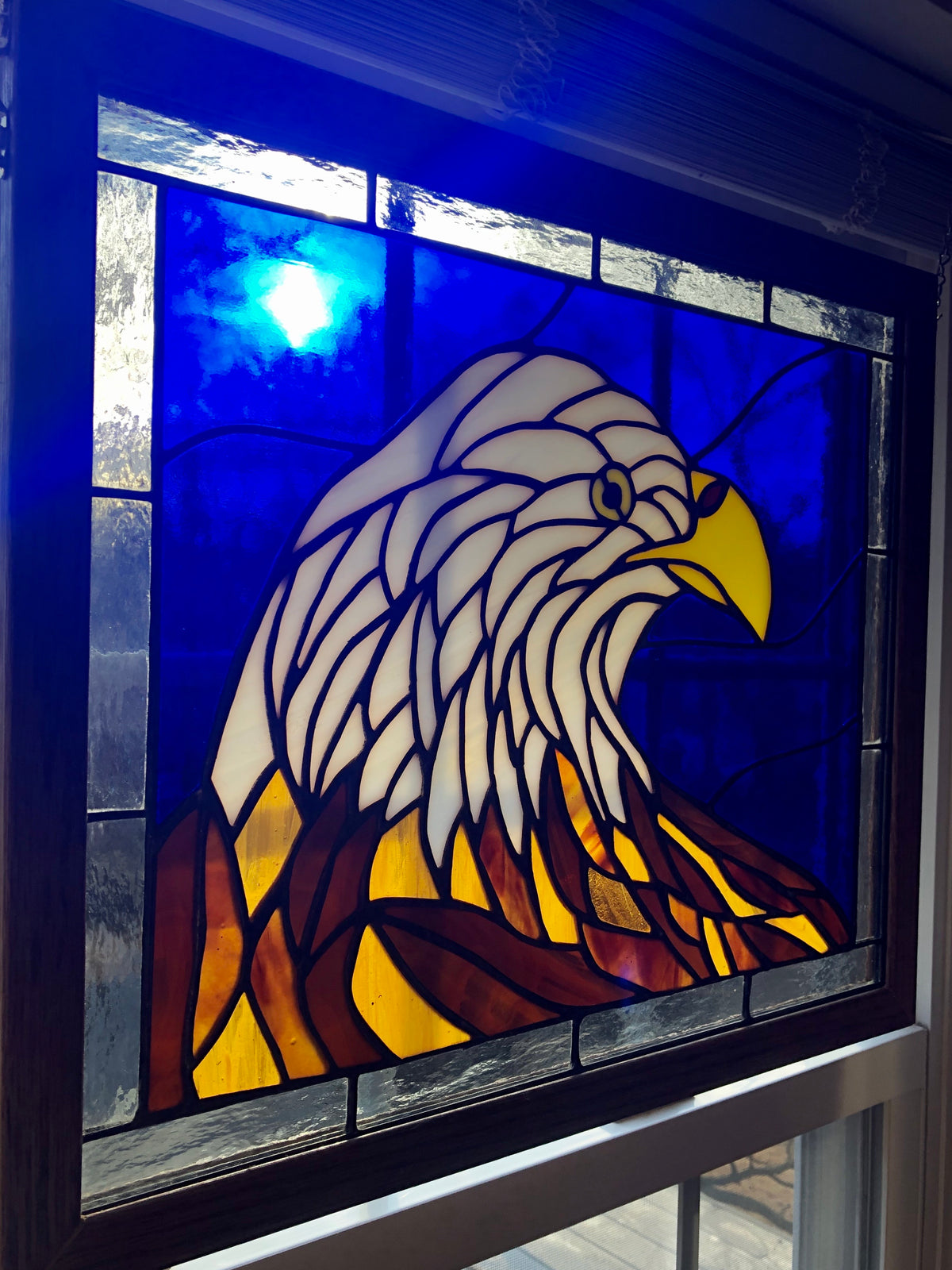 Bald Eagle Stained Glass Panel