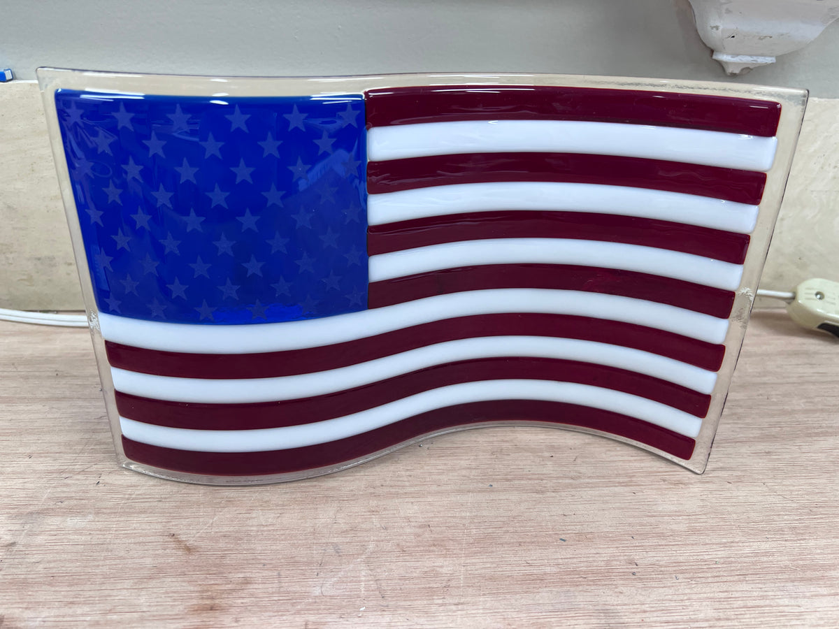 USA Flag Glass Piece