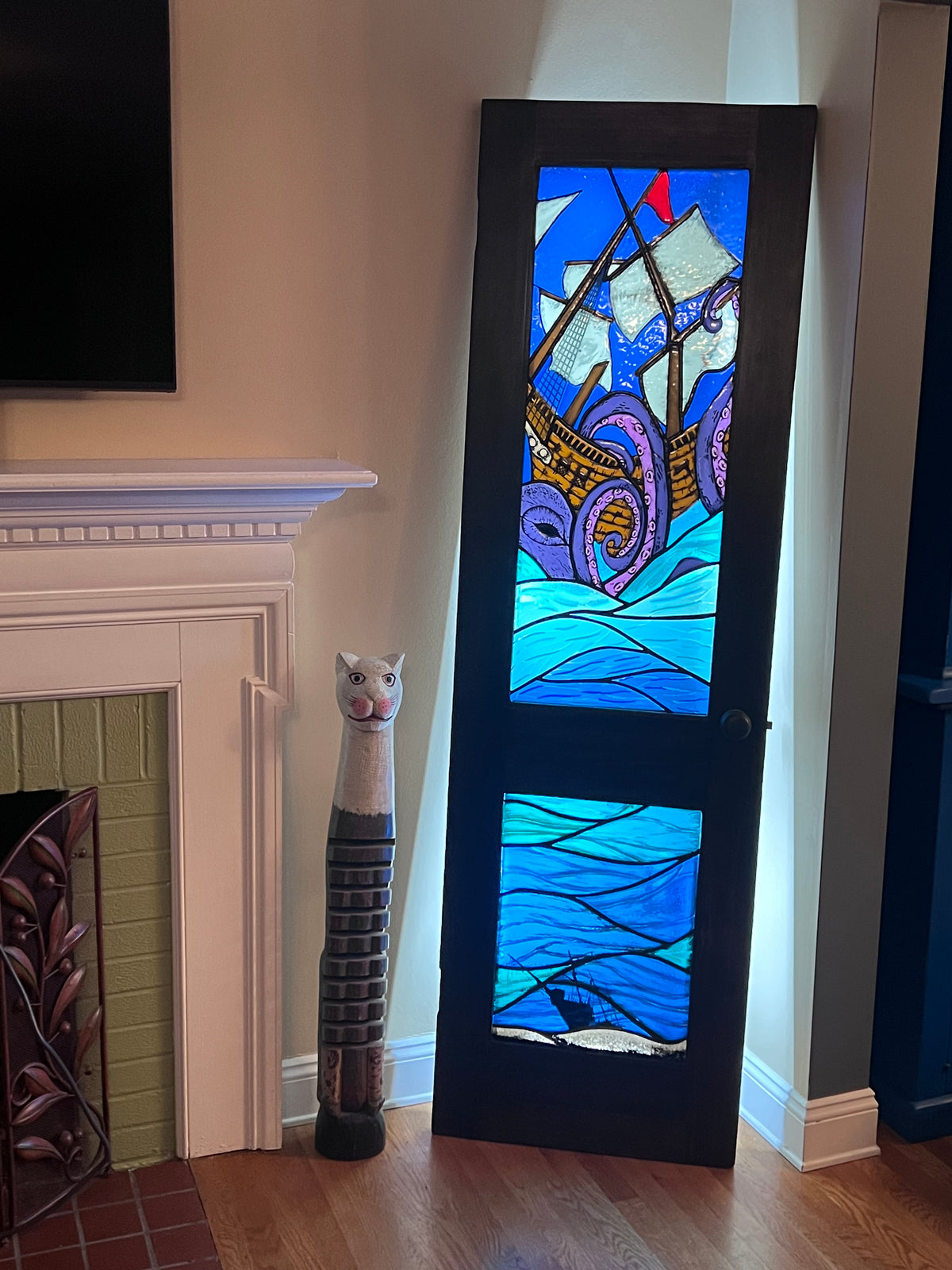 The Kraken Illuminated Art Door