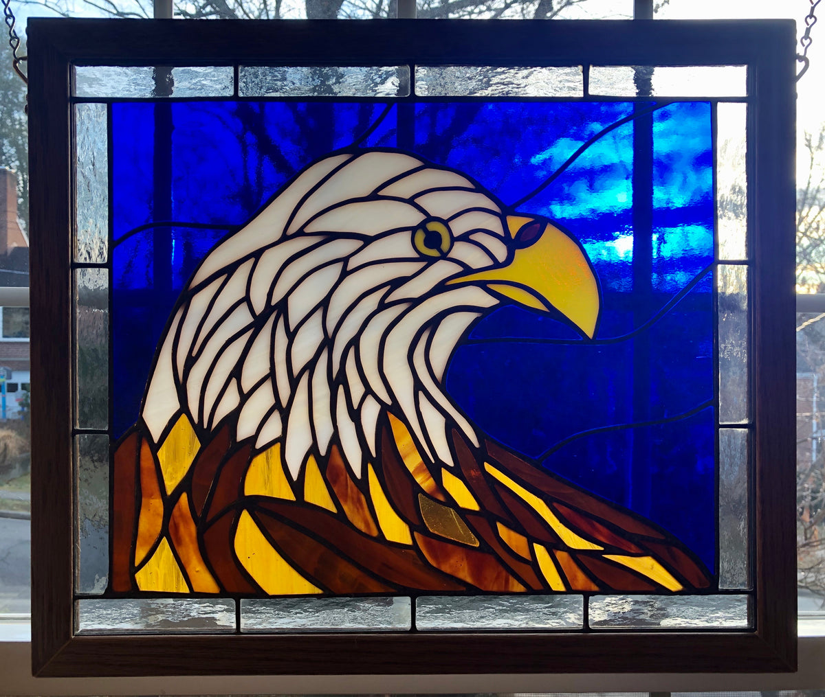 Bald Eagle Stained Glass Panel