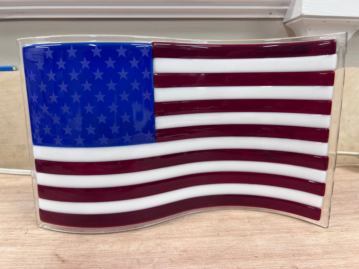 USA Flag Glass Piece