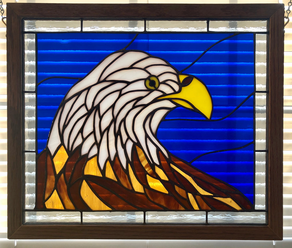 Bald Eagle Stained Glass Panel