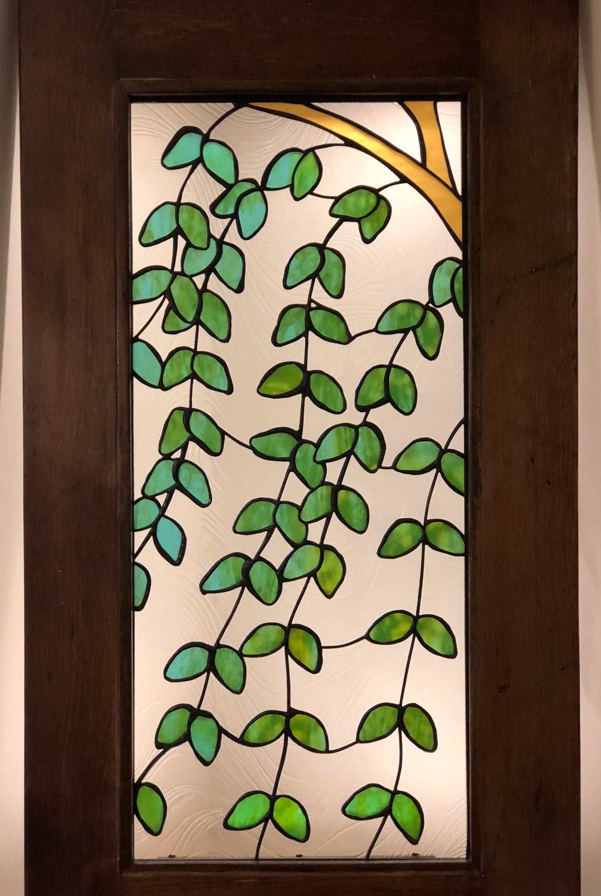 Weeping Cherry Tree Stained Glass Door